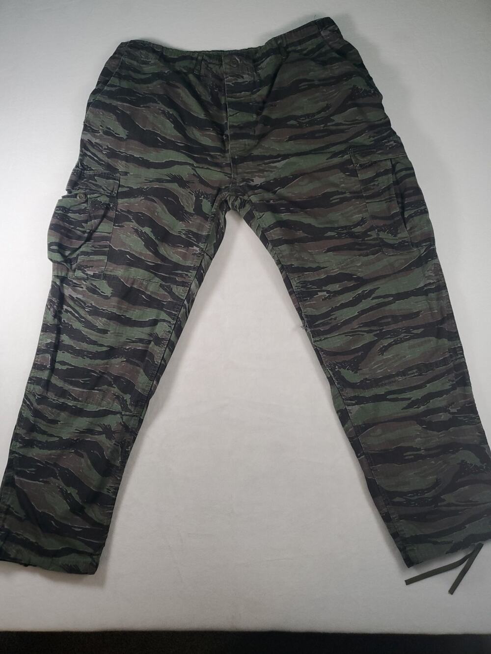 TIGER STRIPE CAMOUFLAGE BDU PANTS MILITARY CARGO 6 POCKET FATIGUE TROUSERS